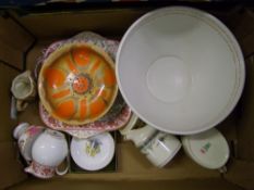 A mixed collection of items to include: Shelley, Minton Grasmere milk jug and sugar bowl, Royal
