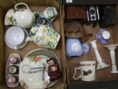 A mixed collection of items to include: Carlton Ware cruet set, Royal Doulton Falstaff toby jug,