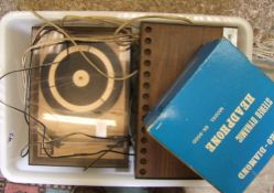 A Vintage Phillips Record player: (model no 205) with speaker together with Phillips Amplifier and a