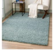 A brand new 'Unique Loom' branded rug: Solo Solid Shag Light slate blue 155cm x 245cm.