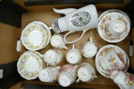 A collection of Colclough Floral Decorated Tea Ware: together with Royal Doulton Tavistock patterned