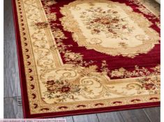 A brand new 'Unique Loom' branded rug: Classic Aubusson Collection Cherry/Cream 245cm x 345cm.