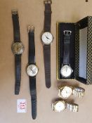 6 X Vintage mechanical gents watches: (Inc. Borea, Fuldex, Freba deluxe - rare)