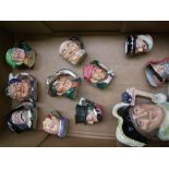 A collection of Royal Doulton Character jugs to include : Large Dick Whittington D6846, small