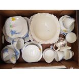 A collection of Grafton Art Deco style tea ware items: some damages noted (1 tray).