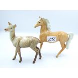 Beswick Prancing Arab in palomino: together with a Beswick Doe (2).