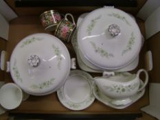 Wedgwood 'Westbury' pattern dinnerware items: 2 x tureens, gravy boat and stand, serving plates
