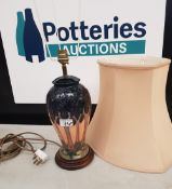 Moorcroft Cluny Large Table Lamp: by Sally Tuffin with Moorcroft Silk Shade.