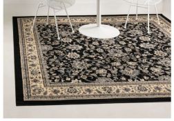 A brand new 'Unique Loom' branded rug: Kashan Collection Black 242cm x 242cm.