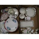 Mixed collection of ceramic items: including Spode, Minton, Royal Albert etc (2 trays).