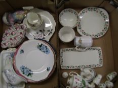 Mixed collection of ceramic items: including Spode, Minton, Royal Albert etc (2 trays).