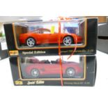 Boxed Maisto 1:18th Scale Model Cars: Ferrari 550 Maranello & Mustang Mach III(2)