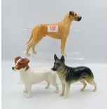 Beswick Alsation Ulrica of Brittas: 969 together with Great Dane Ruler of Oubourgh (end of tail