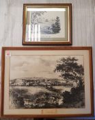 Two framed prints of local interest: one depicting Etruria Hall 1770 and one of Etruria Valley 1830,
