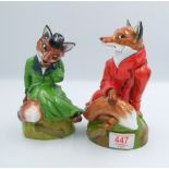 Bloor China Huntsman & Huntslady fox figures: tallest 19.5cm (2).