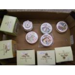 A collection of boxed Brambly Hedge powder boxes: to include Autumn, Summer, Winter and Wedding