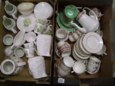 A mixed collection of tea ware items including: Royal Doulton, Crown Staffordshire, Minton etc (2