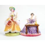 Peggy Davies studio figures Fanny Kemble & Peg Woffington: From the Illustrious Ladies of the