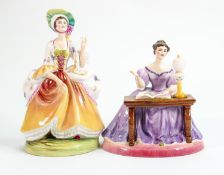 Peggy Davies studio figures Fanny Kemble & Peg Woffington: From the Illustrious Ladies of the