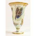 Wedgwood large Lustre Trumpet vase decorated with Butterflies: Height 21cm