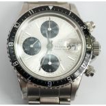 Gentlemans Tudor Oyster Perpetual Date Chronograph, wristwatch, model 9421: With black dial,