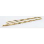 18ct gold box link neck chain: Stamped .750 and tested as 18ct gold. Weight 10.5g, measuring 60cm