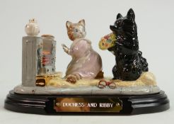 Beswick Ware Beatrix Potter Tableau figure: Duchess and Ribby, limited edition on wooden plinth