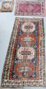2 x oriental rugs and a large similar cushion: Measuring 241cm x 116cm & 133cm x 94cm.