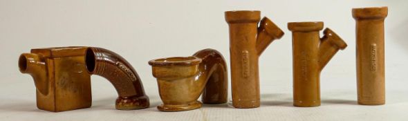 A collection of 19th century Doulton Salt Glaze stoneware miniature underground pipes, Salesman's