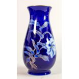 Japanese deep blue Fukagawa vase: Height 20cm