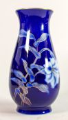 Japanese deep blue Fukagawa vase: Height 20cm