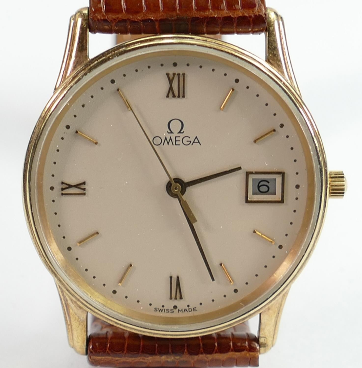 9ct gold OMEGA gents pocket watch 1430 quartz model: Fully hallmarked, not working may just needs