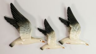 Beswick set of three flying Seagull wall plaques: Models 922-1, 922-2 & 922-3 (3)