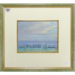 Bruce Tribbett oil on board titled Above Adderbury: Frame size 40.5cm x 44cm