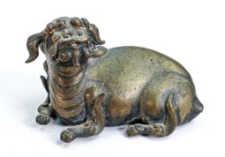 19th century Chinese Bronze figure of Lion dog: Length 10cm