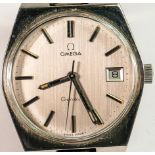 Omega Automatic Geneve gents watch with date: Manual wind. Case diameter 34mm excluding button.