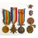 WWI medal group including: 1914-18 War & Victory medals GNR J. Fildes RA together with 1914-15