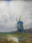 Oscar Miller (American)1867-1921 Dutch landscape framed oil on board: 71.5cm x 59.5cm