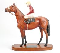 Beswick Connoisseur model of horse & jockey Red Rum with Brian Fletcher up: 2511 on wood plinth.