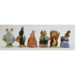 Beswick BP3 Beatrix Potter figures: Little Black Rabbit, Squirrel Nutkin, Cousin Ribby, Poorly Peter