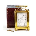 A good mid 19th century Austrian brass cased carriage clock by Adolf Uhlig Wien: Uhlig of Vienna was