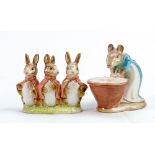 Beswick Beatrix Potter BP2 figures Anna Maria & Flopsy, Mopsy & Cottontail (3)