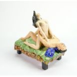 Kevin Francis erotic figure Sexual Passion: In green, blue, yellow & red colourway with yellow,