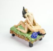 Kevin Francis erotic figure Sexual Passion: In green, blue, yellow & red colourway with yellow,