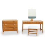 Mid century Danish dressing table, chest of drawers & matching stool: Size of chest of drawers -