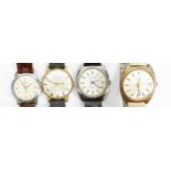 A collection of gentlemens Montine vintage wristwatches and a Roamer popular automatic watch.(4):