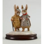 Beswick Beatrix Potter tableau figure Two Gentleman Rabbits: Limited edition, on wooden plinth