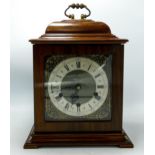 Mahogany cased Smiths Mantle clock: Height 33cm, 24cm width, 20cm depth, 3 train sticking &
