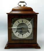 Mahogany cased Smiths Mantle clock: Height 33cm, 24cm width, 20cm depth, 3 train sticking &