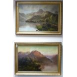 Joel Owen pair of early 20th century landscape oil paintings on canvas 1916: Measuring 49cm x 75cm